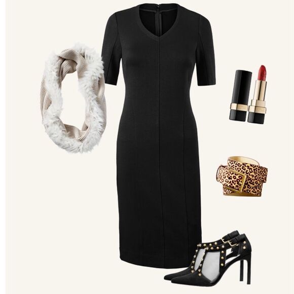 Cabi Claire Black Sheath Dress | Size 8 | LBD - Picture 3 of 15